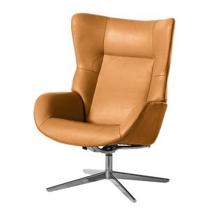 Relaxfauteuil Salla echt leer - incl. hocker - Leer Daleb: Biscuit