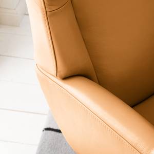 Relaxfauteuil Salla echt leer - incl. hocker - Leer Daleb: Biscuit