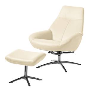 Fauteuil relax Raahe Cuir véritable - Crème