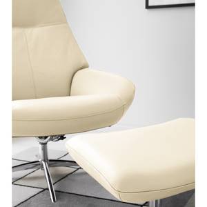 Fauteuil relax Raahe Cuir véritable - Crème