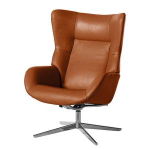 Relaxfauteuil Salla echt leer - incl. hocker - Leer Daleb: Goudbruin