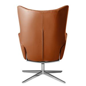 Relaxfauteuil Salla echt leer - incl. hocker - Leer Daleb: Goudbruin