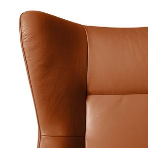 Relaxfauteuil Salla echt leer - incl. hocker - Leer Daleb: Goudbruin