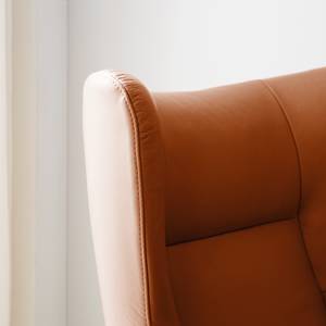 Relaxfauteuil Salla echt leer - incl. hocker - Leer Daleb: Goudbruin