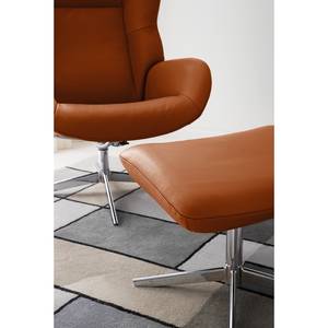 Relaxfauteuil Salla echt leer - incl. hocker - Leer Daleb: Goudbruin