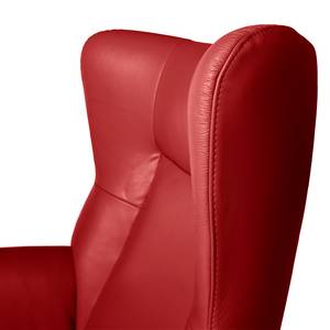 Relaxfauteuil Salla echt leer - incl. hocker - Leer Daleb: Rood