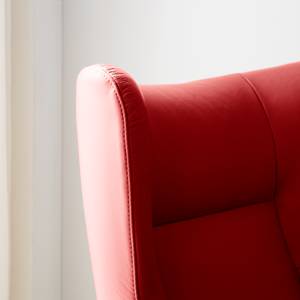 Relaxfauteuil Salla echt leer - incl. hocker - Leer Daleb: Rood