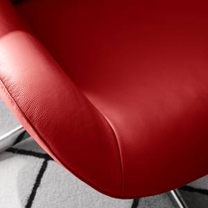 Relaxfauteuil Salla echt leer - incl. hocker - Leer Daleb: Rood