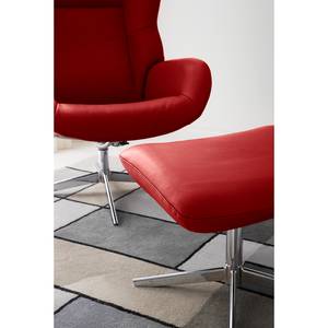 Relaxfauteuil Salla echt leer - incl. hocker - Leer Daleb: Rood