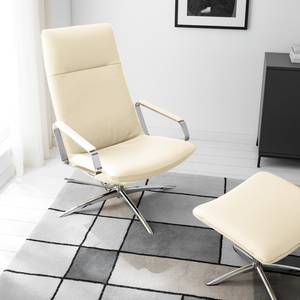 Fauteuil relax Pargas Cuir véritable - Crème