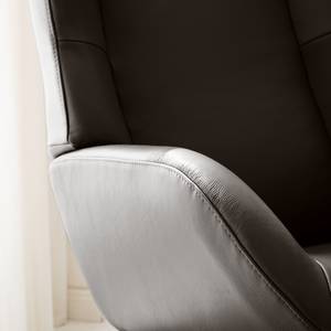 Relaxfauteuil Salla echt leer - incl. hocker - Leer Daleb: Bruin