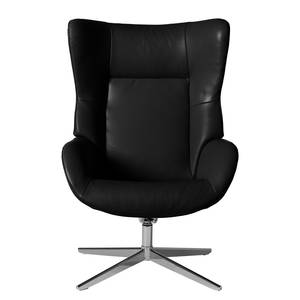 Fauteuil relax Salla Cuir - avec repose-pieds - Cuir Daleb: Noir