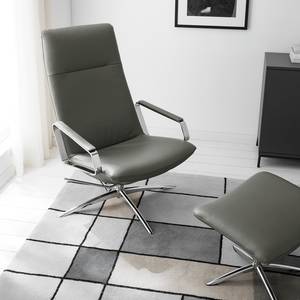 Fauteuil relax Pargas Cuir véritable - Gris foncé