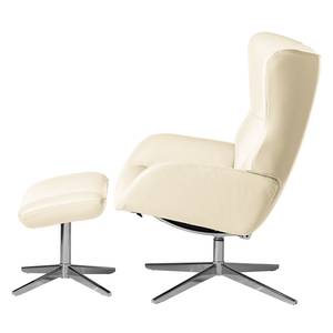 Fauteuil relax Salla Cuir - avec repose-pieds - Cuir Daleb: Crème