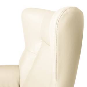 Relaxfauteuil Salla echt leer - incl. hocker - Leer Daleb: Crèmekleurig