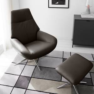 Fauteuil relax Raahe Cuir véritable - Marron