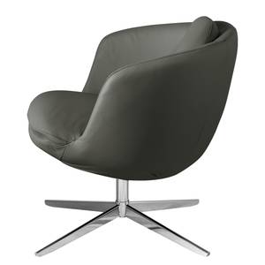 Fauteuil Monsac III Cuir véritable - Gris foncé