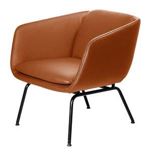 Fauteuil Monfort Cuir véritable - Marron doré