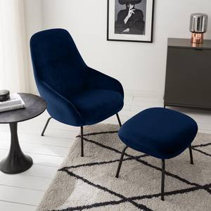 Sessel Rivel Samt - Marineblau