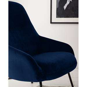 Sessel Rivel Samt - Marineblau