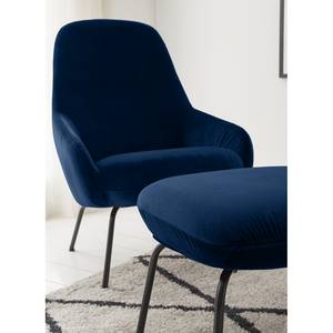 Sessel Rivel Samt - Marineblau