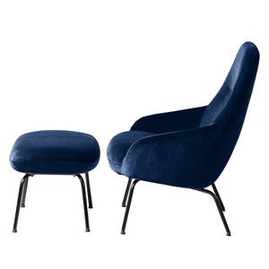 Fauteuil Rivel fluweel - Marineblauw