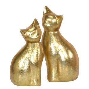 Decoratie Katten (2-delig) kunststeen - Goud