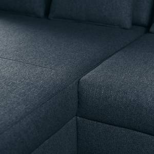 Canapé d’angle Maxmo Tissage à plat - Bleu foncé - Méridienne courte à gauche (vue de face)