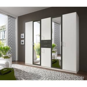 Armoire Diver Blanc / Graphite - Largeur : 225 cm