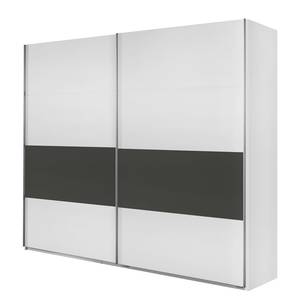 Armoire à portes coulissantes Bert Blanc / Graphite - Largeur : 225 cm