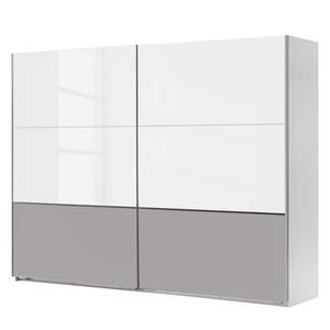 Armoire à portes coulissantes Arizona Blanc / Gris clair - Largeur : 250 cm