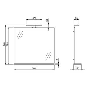 Salle de bain Mauresa III (2 éléments) Éclairage inclus - Blanc brillant