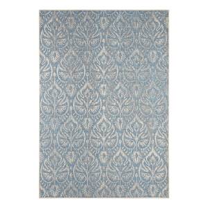 Outdoorvloerkleed Choy kunstvezels - crèmekleurig/hemelsblauw - 160 x 230 cm