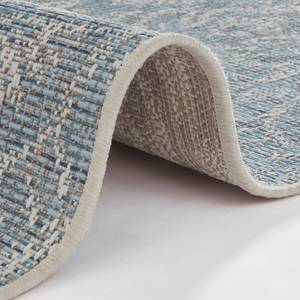 Tapis extérieur Choy Fibres synthétiques - Crème / Bleu ciel - 160 x 230 cm