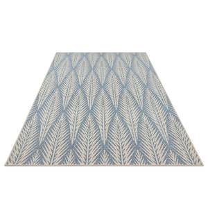 Tapis extérieur Pella Fibres synthétiques - Crème / Bleu - 200 x 290 cm