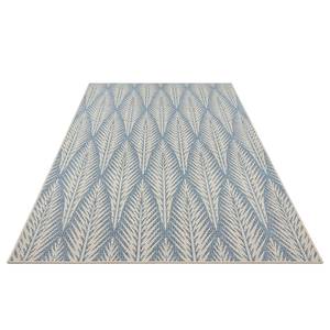 Outdoorvloerkleed Pella kunstvezels - Crèmekleurig/blauw - 70 x 140 cm