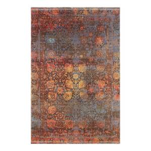 Kurzflorteppich Menga Mischgewebe - Grau / Orange - 80 x 150 cm