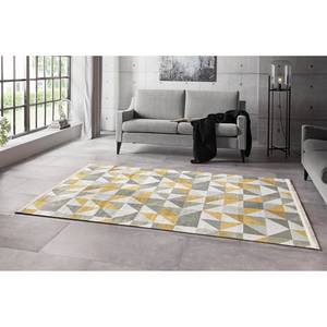 Tapis Ciaran Tissu - Gris / Jaune - 80 x 150 cm