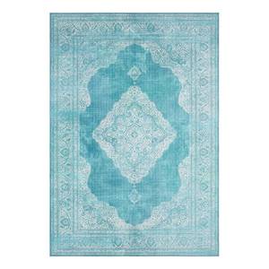 Laagpolig vloerkleed Carme geweven stof - Aquablauw - 160 x 230 cm