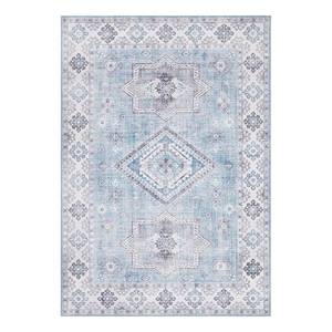 Laagpolig vloerkleed Gratia geweven stof - Jeansblauw - 80 x 150 cm
