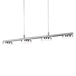 LED-hanglamp Rennes glas / chroom - 4 lichtbronnen