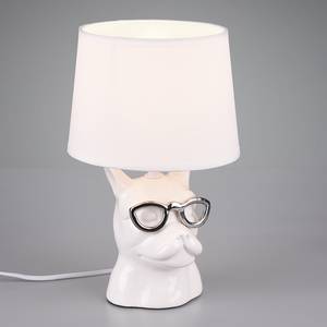 Lampe Dosy Tissu mélangé / Céramique - 1 ampoule - Blanc