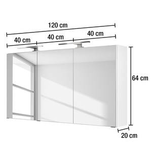 Spiegelschrank Tira Inklusive Beleuchtung - Graphit - Breite: 120 cm