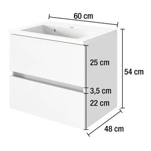 Meuble avec vasque Tira Blanc mat - Largeur : 60 cm