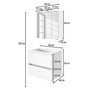 Badezimmerset Tira (2-teilig) Inklusive Beleuchtung - Wotaneiche Dekor - Breite: 60 cm