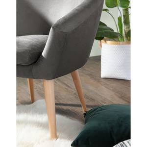 Fauteuil Tippytoe VI antieke leerlook - Bruingrijs