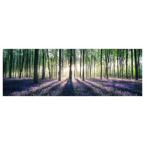 Tableau déco Forêt en fleurs Matériau dérivé du bois - Vert / Violet
