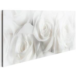 Tableau déco Roses blanches Matériau dérivé du bois - Blanc