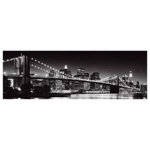 Afbeelding New York verwerkt hout - zwart/wit - 156 x 52 cm