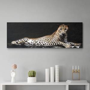 Afbeelding Leopard verwerkt hout - zwart/bruin